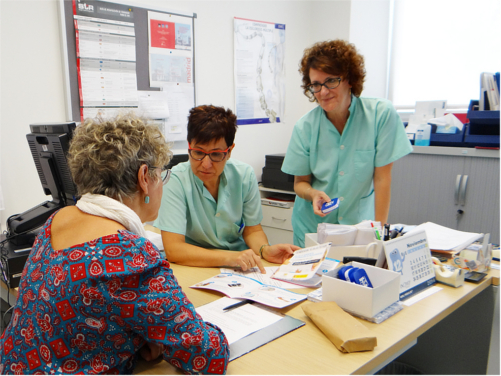 Las enfermeras de la Unidad de Pacientes Externos